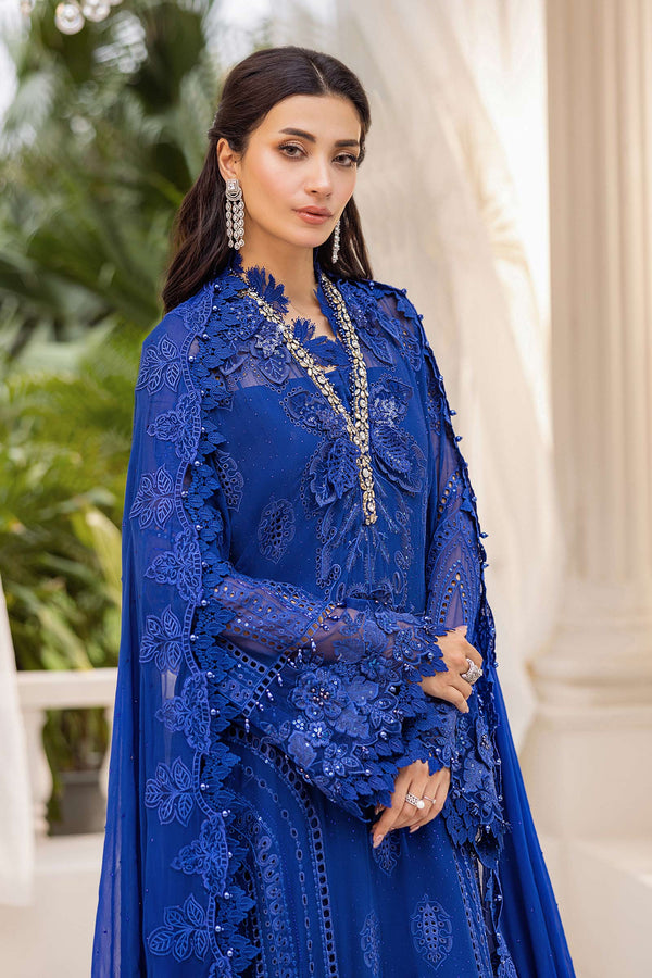 Cobalt Blue Chiffon Suit