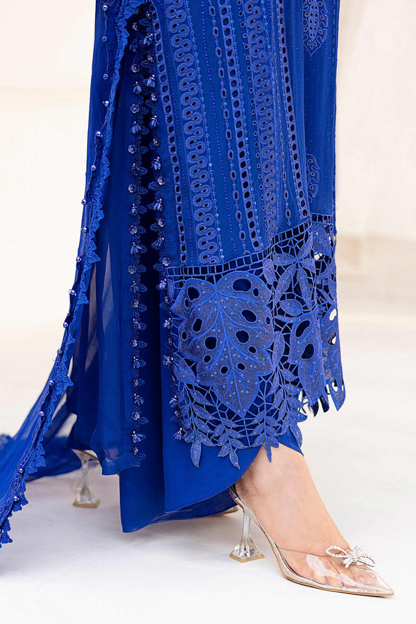 Cobalt Blue Chiffon Suit