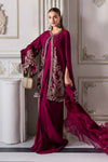 Magenta 3 Piece Unstitched Embroidered Chiffon Suit