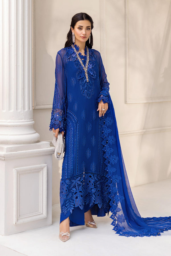 Cobalt Blue Chiffon Suit