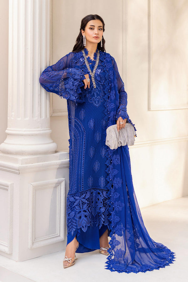 Cobalt Blue Chiffon Suit