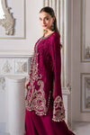 Magenta 3 Piece Unstitched Embroidered Chiffon Suit