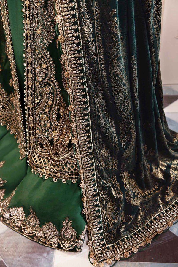 Emerald Green Default 3 Piece Unstitched Embroidered Organza Suit | BD-2904