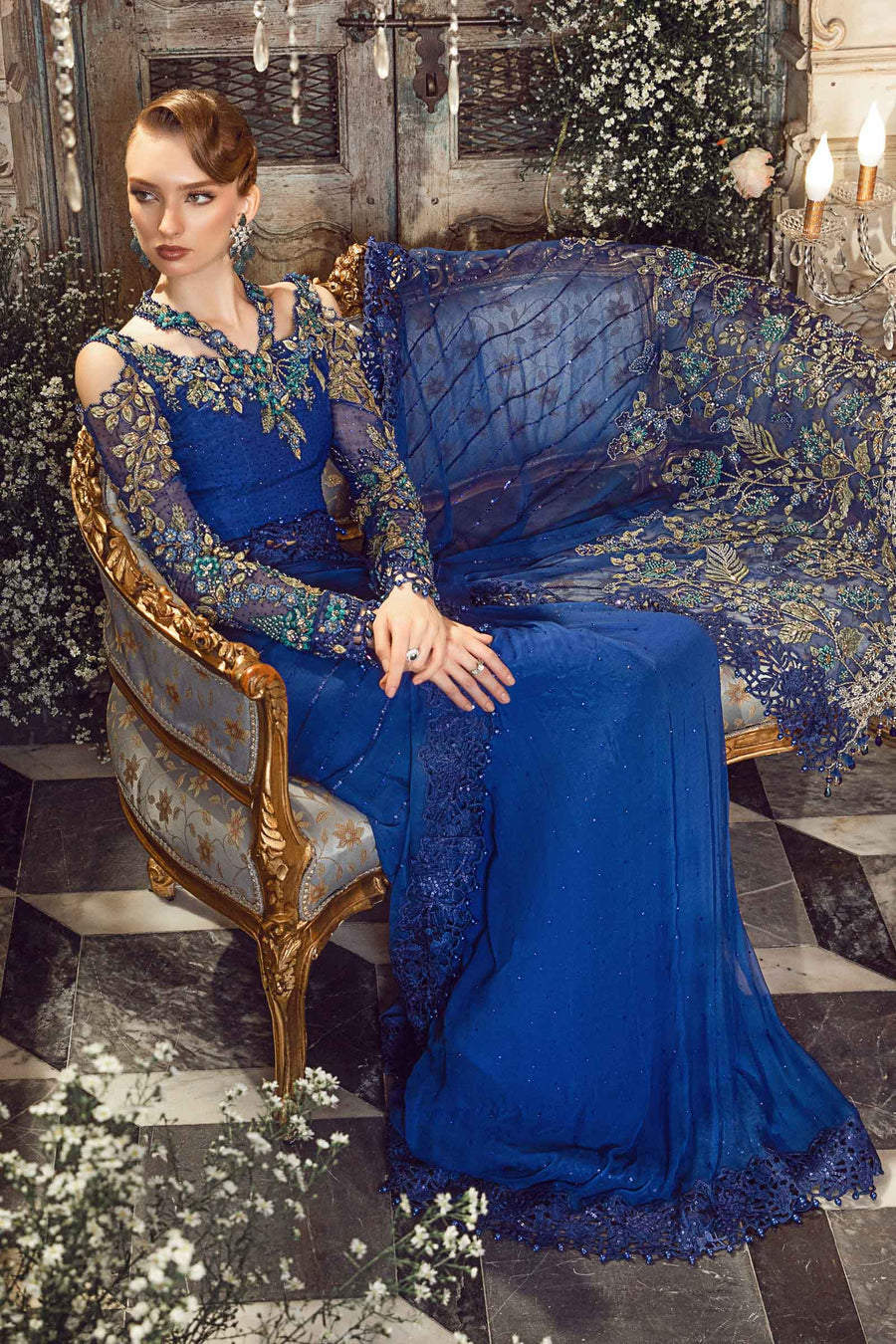 Unstitched Mbroidered | Cobalt Blue BD-2704 - Maria B