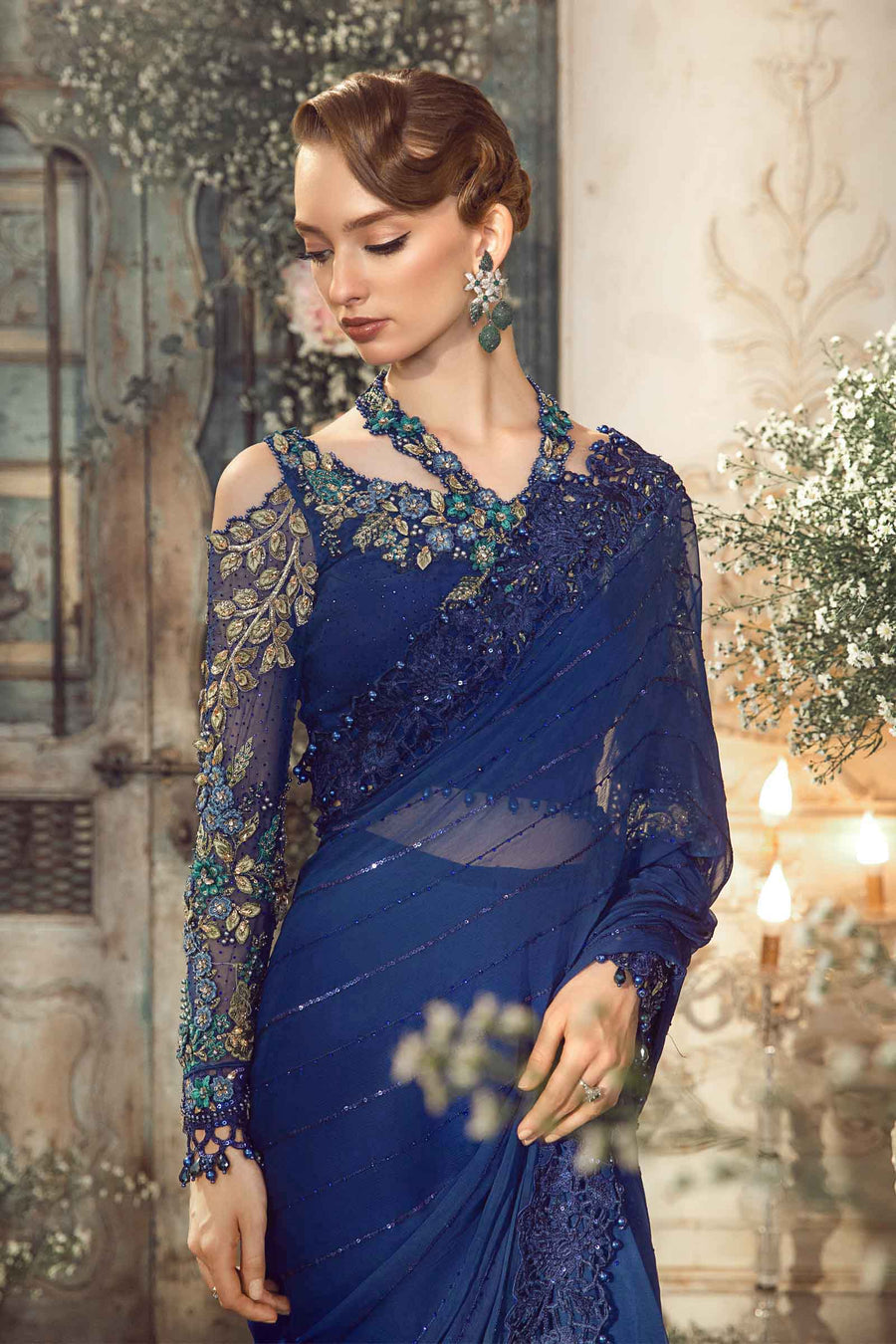 Unstitched Mbroidered | Cobalt Blue BD-2704 - Maria B