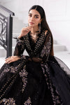 Black 3 Piece Unstitched Embroidered Organza Suit
