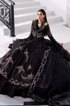Black 3 Piece Unstitched Embroidered Organza Suit