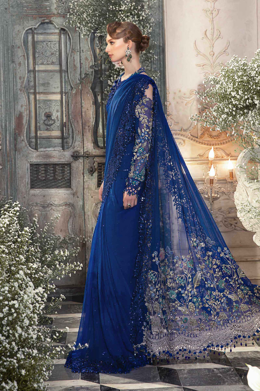 Unstitched Mbroidered | Cobalt Blue BD-2704 - Maria B