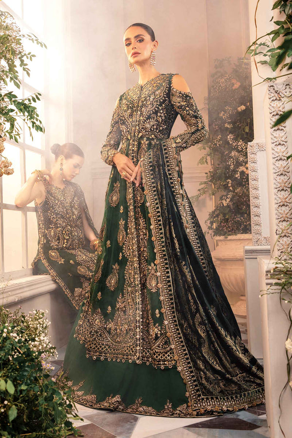 Emerald Green Default 3 Piece Unstitched Embroidered Organza Suit | BD-2904