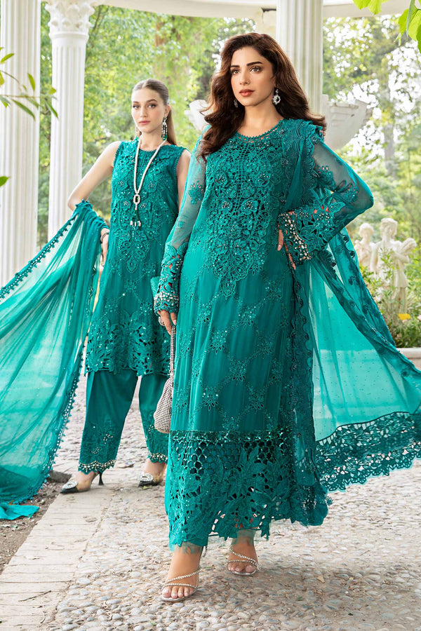 Teal Chiffon Suit