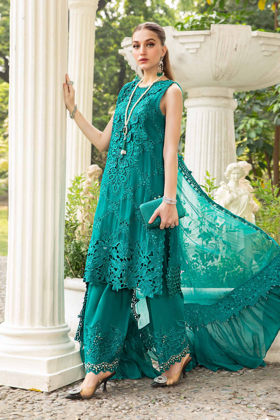 Maria B - Embroidered Chiffon Suit | MPC-24-105