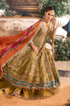 Olive Green Default 3 Piece Unstitched Embroidered Organza Suit