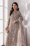 Steel Grey 3 Piece Unstitched Embroidered Organza Suit