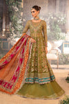 Olive Green Default 3 Piece Unstitched Embroidered Organza Suit