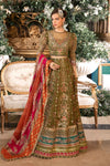 Olive Green Default 3 Piece Unstitched Embroidered Organza Suit