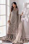 Steel Grey 3 Piece Unstitched Embroidered Organza Suit