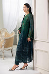 Emerald Green To Teal Chiffon Suit