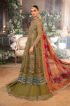 Olive Green Default 3 Piece Unstitched Embroidered Organza Suit
