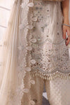 Off White 3 Piece Unstitched Embroidered Chiffon Suit