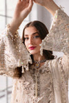 Off White 3 Piece Unstitched Embroidered Chiffon Suit