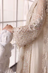 Off White 3 Piece Unstitched Embroidered Chiffon Suit