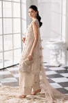 Off White 3 Piece Unstitched Embroidered Chiffon Suit
