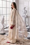 Off White 3 Piece Unstitched Embroidered Chiffon Suit
