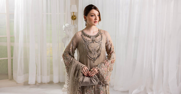 3 Piece Unstitched Embroidered Chiffon Suit | MPC-25-107