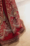 Red Default 3 Piece Unstitched Embroidered Organza Suit