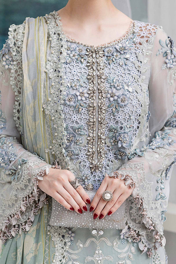 3 Piece Unstitched Embroidered Chiffon Suit