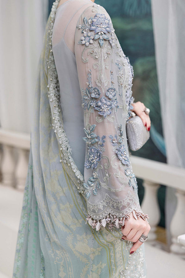 3 Piece Unstitched Embroidered Chiffon Suit