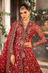 Red Default 3 Piece Unstitched Embroidered Organza Suit