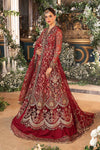 Red Default 3 Piece Unstitched Embroidered Organza Suit