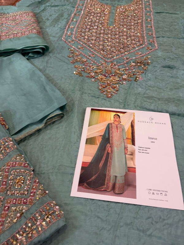 Hussain rehar sea green wedding edition