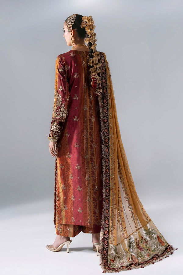 Unstitched Embroidered Raw Silk SuitIn Stock BD-3104-Maroon Crimson-Default
