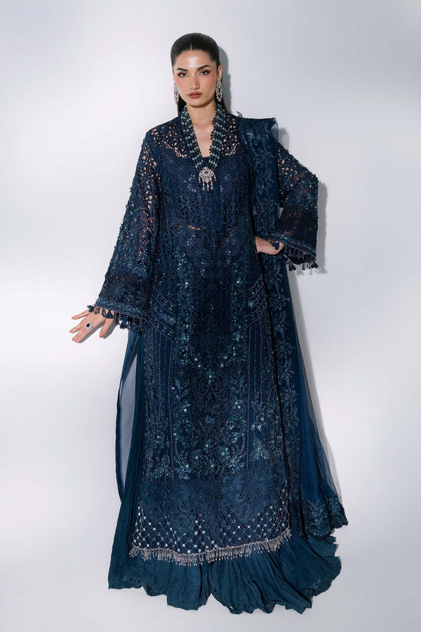 Unstitched Embroidered Organza SuitIn Stock BD-3106-Peacock Blue-Default
