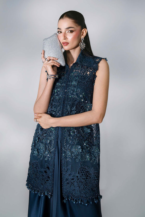 Unstitched Embroidered Organza SuitIn Stock BD-3106-Peacock Blue-Default