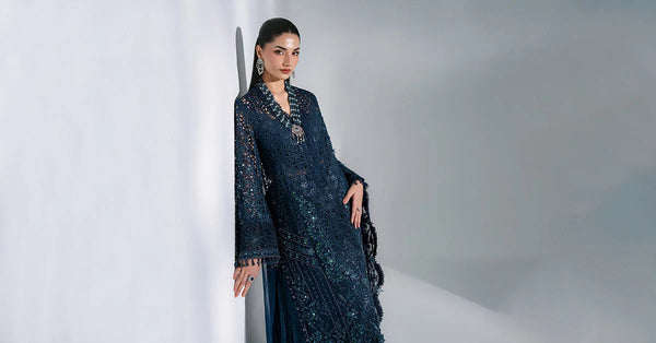 Unstitched Embroidered Organza SuitIn Stock BD-3106-Peacock Blue-Default
