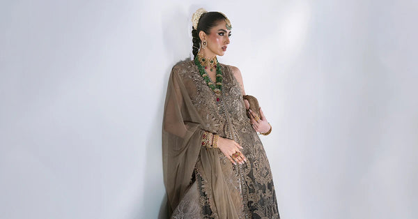 Unstitched Embroidered Chiffon SuitIn Stock BD-3102-Antique Bronze-Default