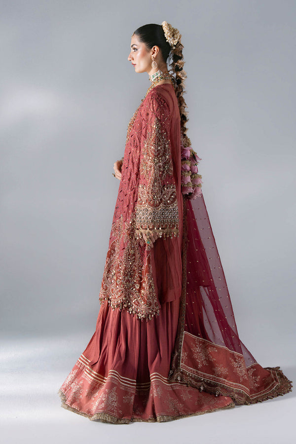 Unstitched Embroidered Organza SuitIn Stock BD-3108-Deep Salmon pink-Default