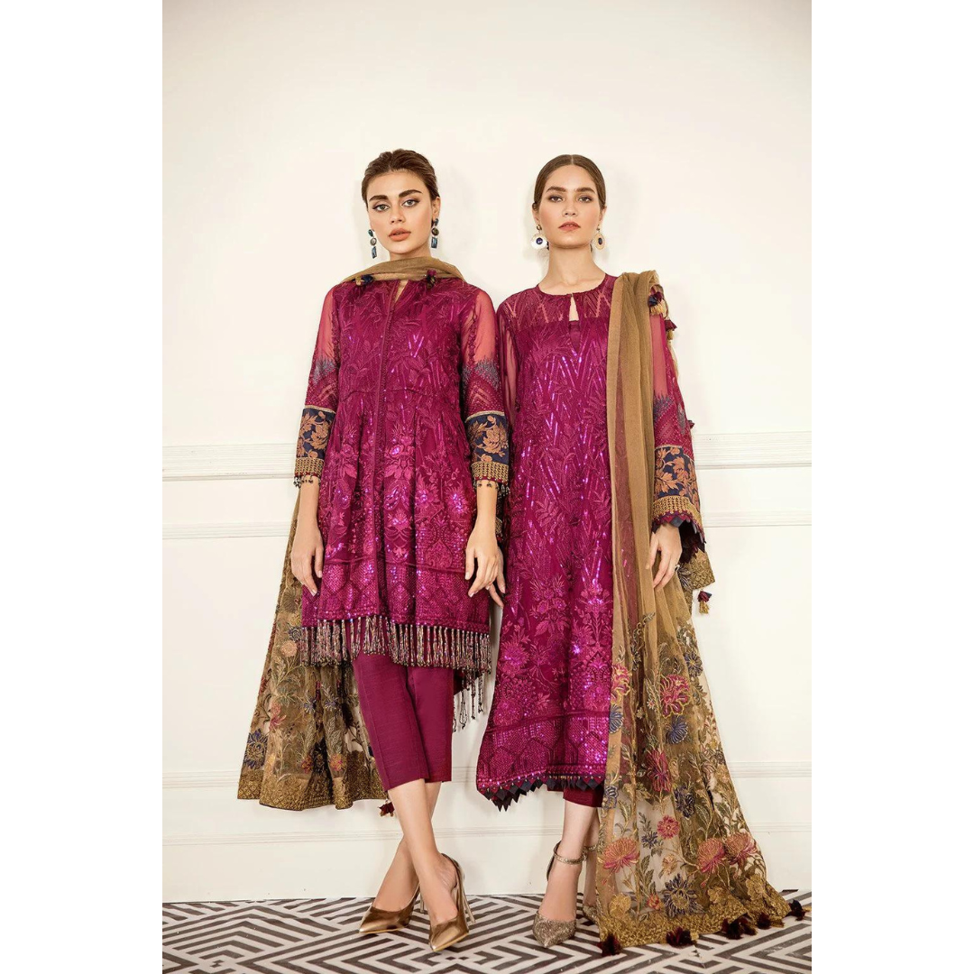 Cerise (Baroque Chantelle Embroidered Chiffon)