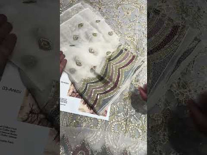 Jazmin Amerrati Luxury Chiffon Embroidered 3Pc Suit D-03 Arezu