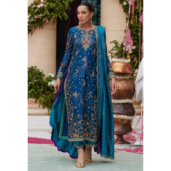 Farah Talib Aziz - Nihal Teal Kurta
