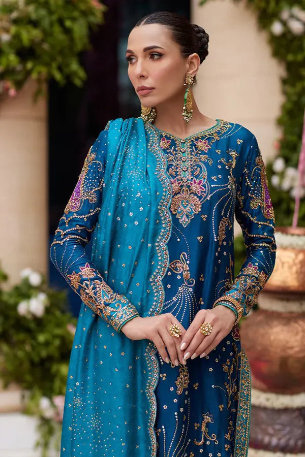 Farah Talib Aziz - Nihal Teal Kurta